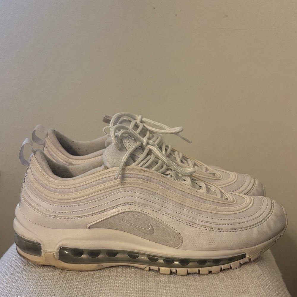 Nike Air Max 97 Triple white Size 7Y - Picture 2 of 9